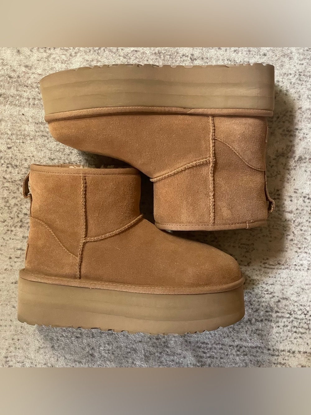 UGG Chestnut Suede Platform Ankle Booties size 7